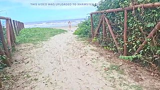 Hot Redhead Gives Risky Handjob on the Street - Caught in Public!