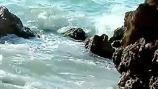 Skinny teen Megane Hot takes a date on the beach for a nude bath and gets fucked