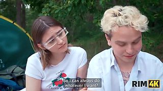 Shy Couple's First Time Rimming & Hard Anal Sex - Hot Russian Teen & GF Swap