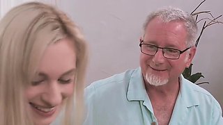 My bestie's stepdad craves my tight teen pussy by the pool