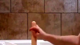 Big-Tits Girl Rides Dildo on Webcam