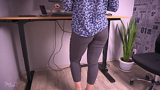 Coworker in Tight Trousers Office Facesitting Fantasy