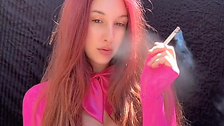 Italian Horny Long hair Big tits Artemisia Love hot smoking fetish session