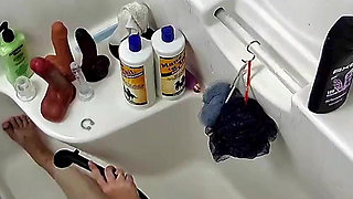 PAWG MILF Toys Pussy in the Shower