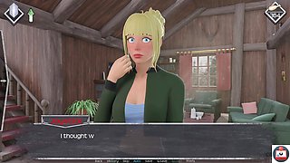 Farmer girl, big boobs, animated