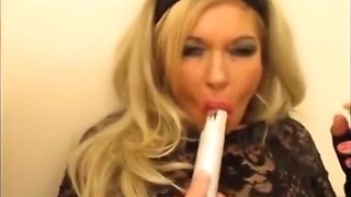 Dirty lesbian smoking sluts toying pussy and sucking big cock