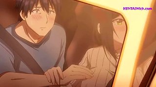 Rough Hentai Fingering in Car - Squirting Orgasm & Creampie - Big Tits Anime Sex