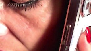 Smoking Phone Call Downjacket. Noisy Hooded Blowjob and Cum on My Coat