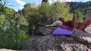 Busty brunette solo masturbation