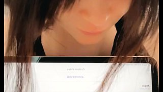 Cute curly brunette solo webcam masturbation
