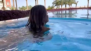 Sexy Swims Naked In Pool And Sea In Hot Country With Monika Fox