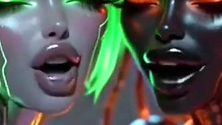 Beautiful Aliens Kiss on Nice Music, Ai Animation