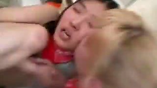 French and Asian Girlscouts threesome