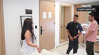 Big mounds BBW Latina tramp rides and swallows down 2 immense sausages in an mighty interracial threesome.