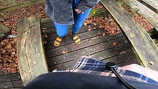 Handjob in Public Park Makes Me Cum