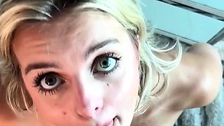 Sexy blonde teen blowjob and gangbanged then creampied