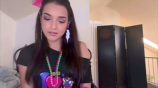 Zara's Sultry '80s Jerk off Instruction 4K POV Neon Seduction Awaits!