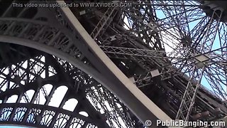 Cock Loving Woman Is Giving A Blowjob To Her Ex, In Front Of The Eiffel Tower