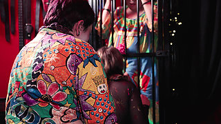 Crazy Clown Dungeon Spit Roast