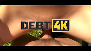 Debt4k: Brunette babe gets her big ass punished with his hot load in POV reality porn