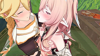 Genshin Impact - Linnea Outdoor Sex with Aether - Hentai 3D Animation