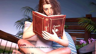 Curvy anime girl with big boobs shows off her bum in Being Dik scenes