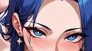 Anime Ai Tattooed Girl Performs Deep Throat