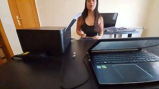 Maid in Jeans and Flip Flops Signs Agreement to Fuck 1 Minute Every Hour Until Her Boss Cums