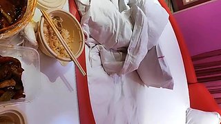 Amateur upskirt and facial Sascha Production