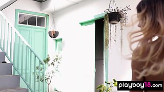 Nude latin young girl and GF enjoyed the party