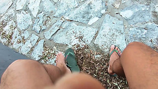 Dick Flash! We Got Caught! Teacher Blowjob Nude at the Sea (Cum In Mouth)! - MissCreamy