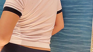 Wearing Gym Wear and Showing off Her Butt