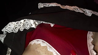 STEP MOMMY DRESSES HIM  IN PANTIES AND MAKES HIM CUM TWICE