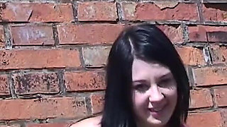 Cute Teen Lolly Flashing Her Small Tits and Pussy Outdoors