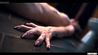 Redhead Sata Jones Bondage Creampie Filled with Cum by Toilet Monster