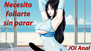 JOI Anal hentai, your girlfriend is hot and wants to fuck you non-stop. Spanish voice.