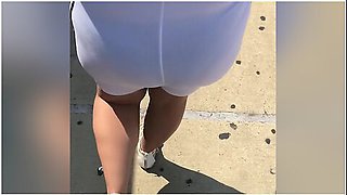 See Through Spandex Shorts Visible Panties