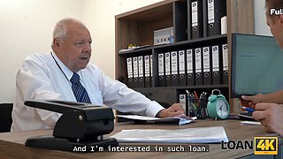 Loan4k. small call girl mina k is doing dirty things in the office to get the loan