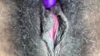 Close up Stimulating My Big Clit Hairy Pussy Creaming