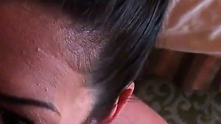 Hot chick bends over on the bed and gets banged from behind