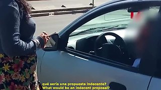Public Park Handjob Challenge: LadyRoma Masturbates Stranger While Hubby Watches