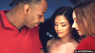 Melanie Marie and Scarlett Alexis in Interracial Lesbian Tryst