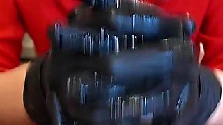 Stepmother Punishes Her Stepson and Makes Him Cum Hard Using Gloves