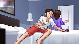 MILF Landlady caught him jerking off to her panties, MILF Caught Him Sniffing Her Panties - Summertime Saga 07