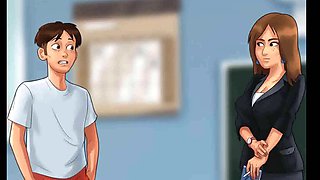 French milf professor wants to bang her schoolgirl in summertime saga episode