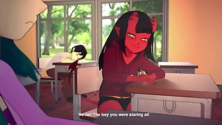 3D Animated Threesome with Horny Girl and Three Nerds