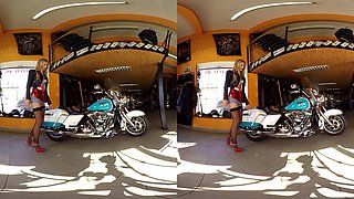 186 - Claudia Mac - Blonde Pornstar Naked On A Bike