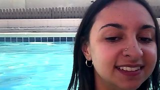 Hailey Rose Gives Blow And Titjob To Her BF BWC In Pool