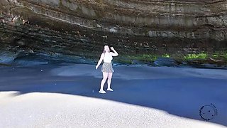 Heidi Blaze Beach Masturbation & Creampie - Big Tit MILF Fucked on Public Beach in New Zealand