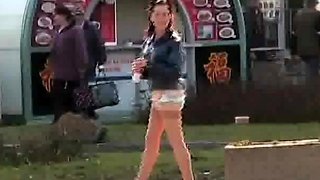 Public amateur fucked outdoors before cumshot